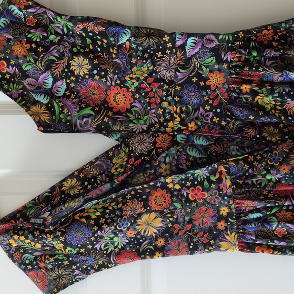 Retrolicious Greta Dress Full Skirt Pockets Black Red Purple Orange Floral - Picture 9 of 13